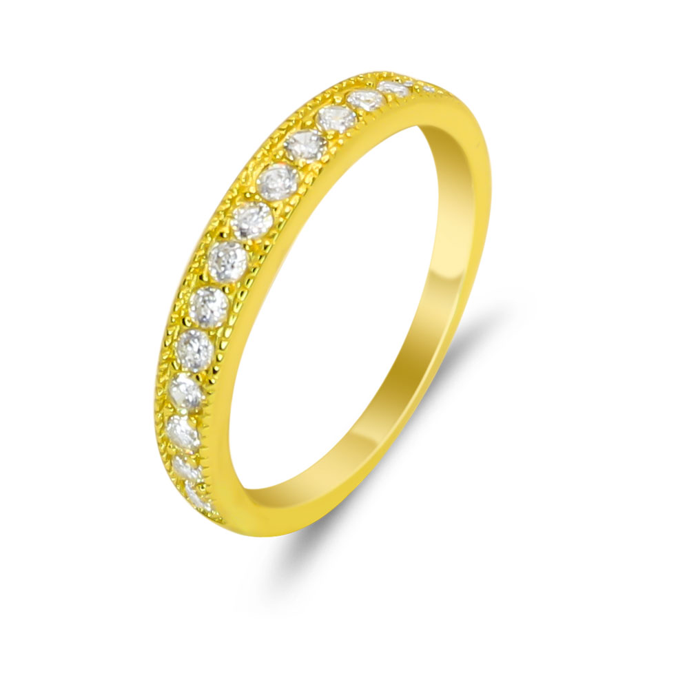 Correctie Zorgvuldig lezen Eerlijk Goudkleurige ring met zirkonia steentjes | Sieraden Webshop Juwelia