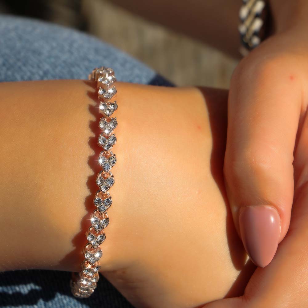 Uitgaan van ongeduldig zien Rosé Hartjes Armband | Sieraden Webshop Juwelia