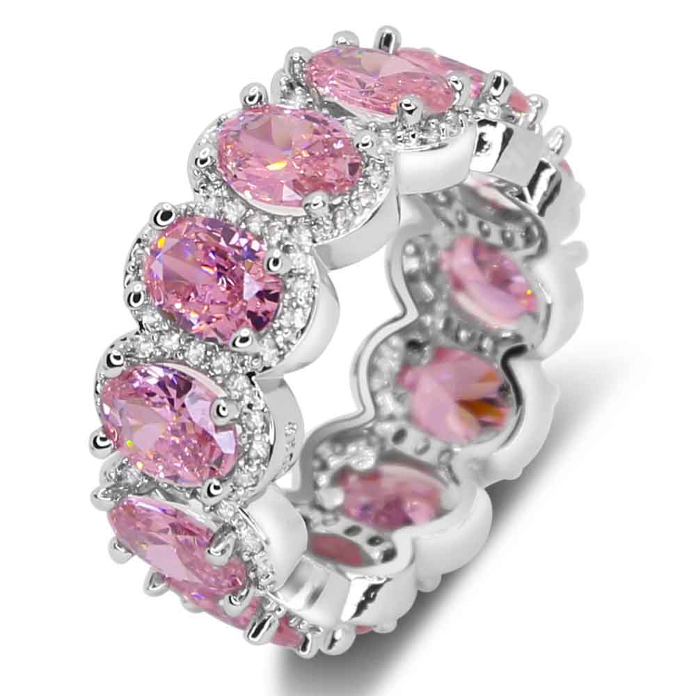 mogelijkheid krokodil vernieuwen Zilverkleurige ring met roze steen | Sieraden Webshop Juwelia