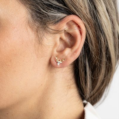 Gold-plated rendier oorstekers