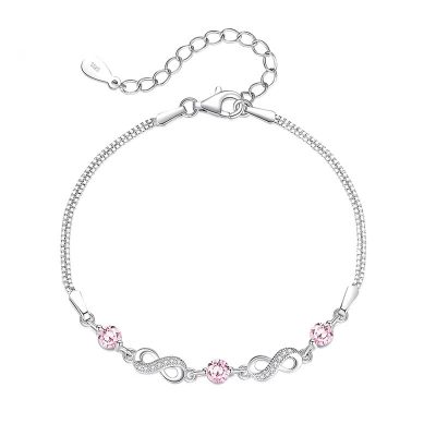 Roze Swarovski Infinity Armband