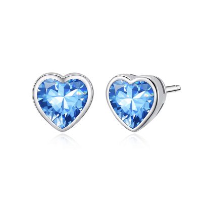 Swarovski Hartjes Oorbellen blauw