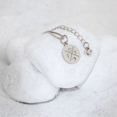 Ketting met Initialen en open hartje Silver Plated